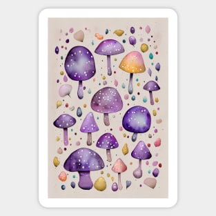 Purple Mushrooms Sticker